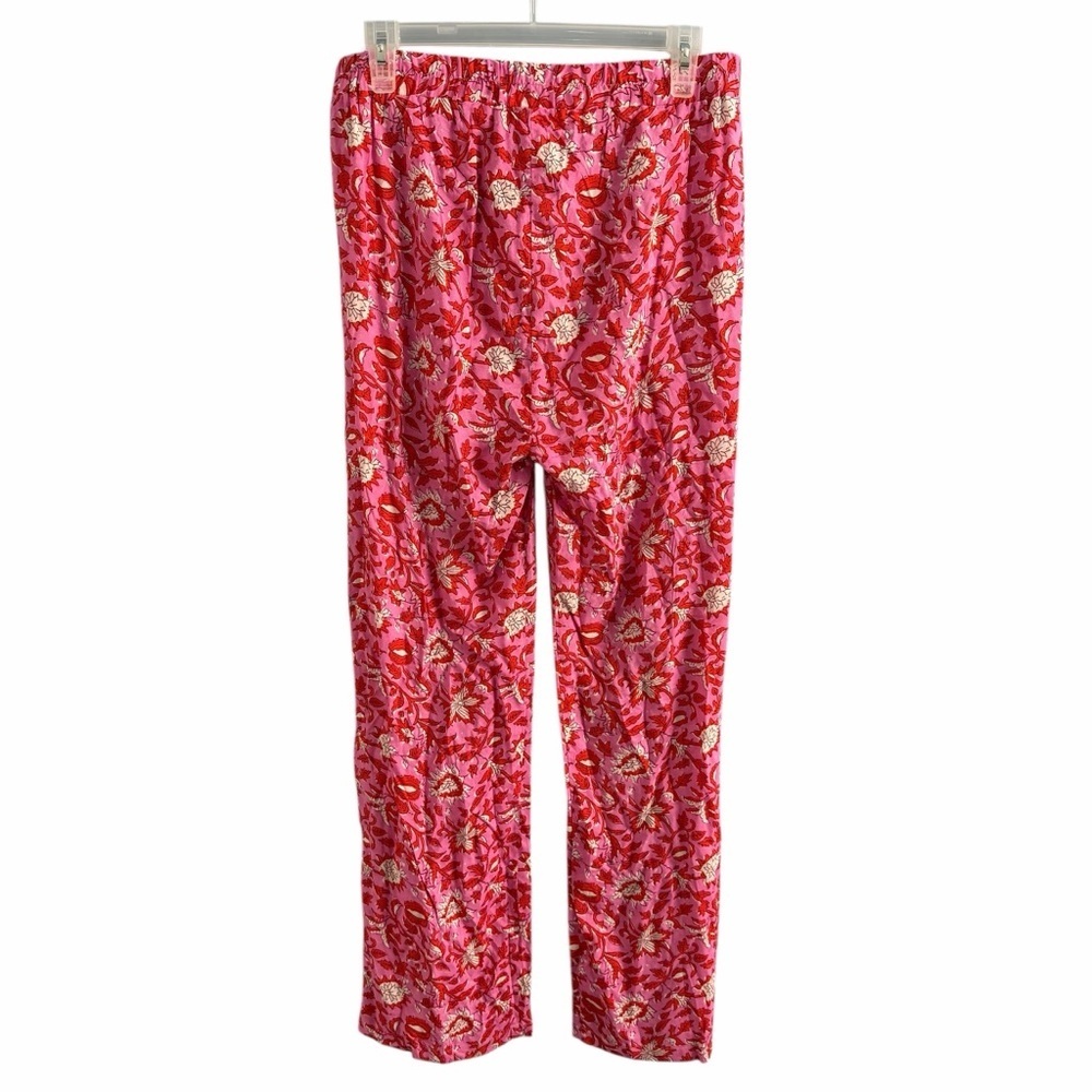 Hester & Orchard Floral Red & Pink Lounge Pants - Picture 2 of 8